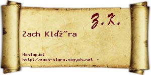 Zach Klára névjegykártya